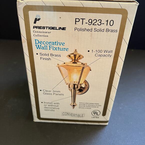 Prestigeline Convertible Decorative Wall Fixture Polished Solid Brass - Picture 3 of 4